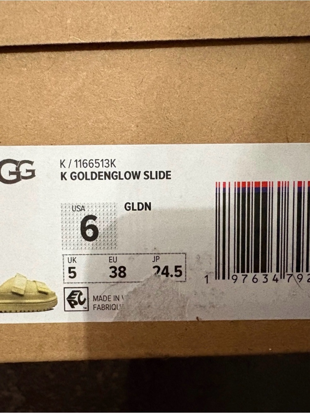 UGG Kids Lemon Yellow Dual-Strap Slide Sandals - Picture 4 of 6
